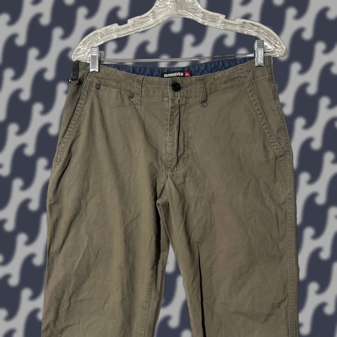 Quiksilver Quicksilver Canvas Pants Men 28x29 Olive Green Straight Relaxed Stretch Fit Chino Pants Mens Regular 29 Inseam Size US 28 / EU 44 - 1 Thumbnail