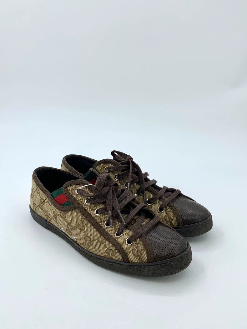 Gucci Gucci Size 35.5 Ebony old flower full print lace-up casual Size US 5 / EU 37 - 2 Thumbnail