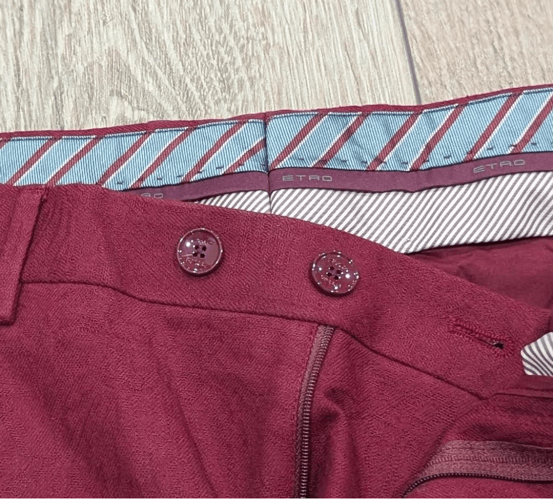 Etro ETRO Stretch Cotton Trousers Dark Red 50 US 34 Size US 34 / EU 50 - 3 Thumbnail