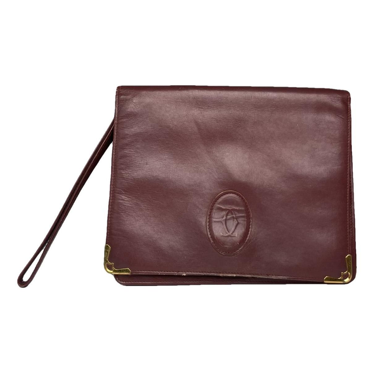 Cartier Burgundy Leather Clutch Bag Size ONE SIZE - 1 Thumbnail