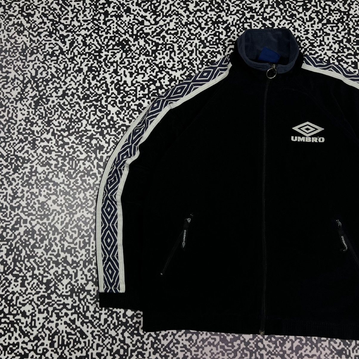Umbro Vintage 90s UMBRO Velour Lampas Retro Light Track Jacket Size US L / EU 52-54 / 3 - 3 Thumbnail