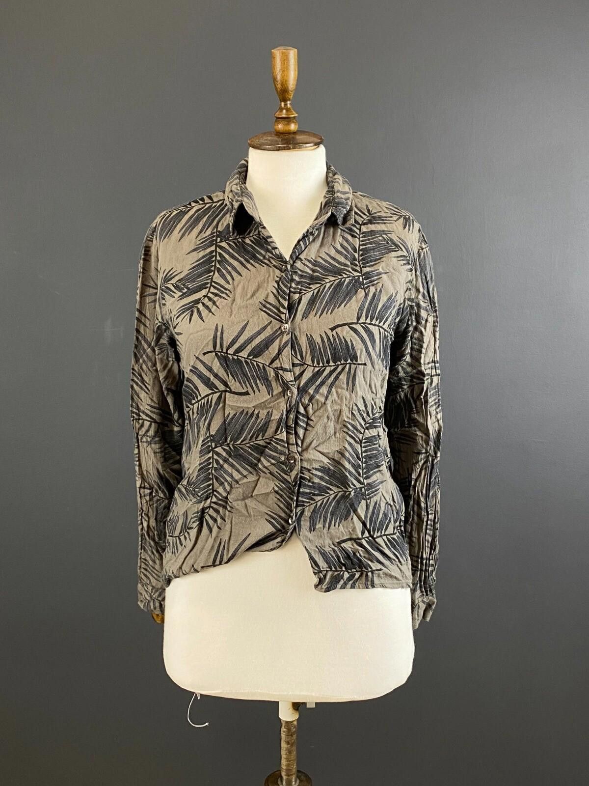Gianni Valentino GANNI Palm Leaves Brown Blouse Shirt Size XS Size XS / US 0-2 / IT 36-38 - 1 Thumbnail