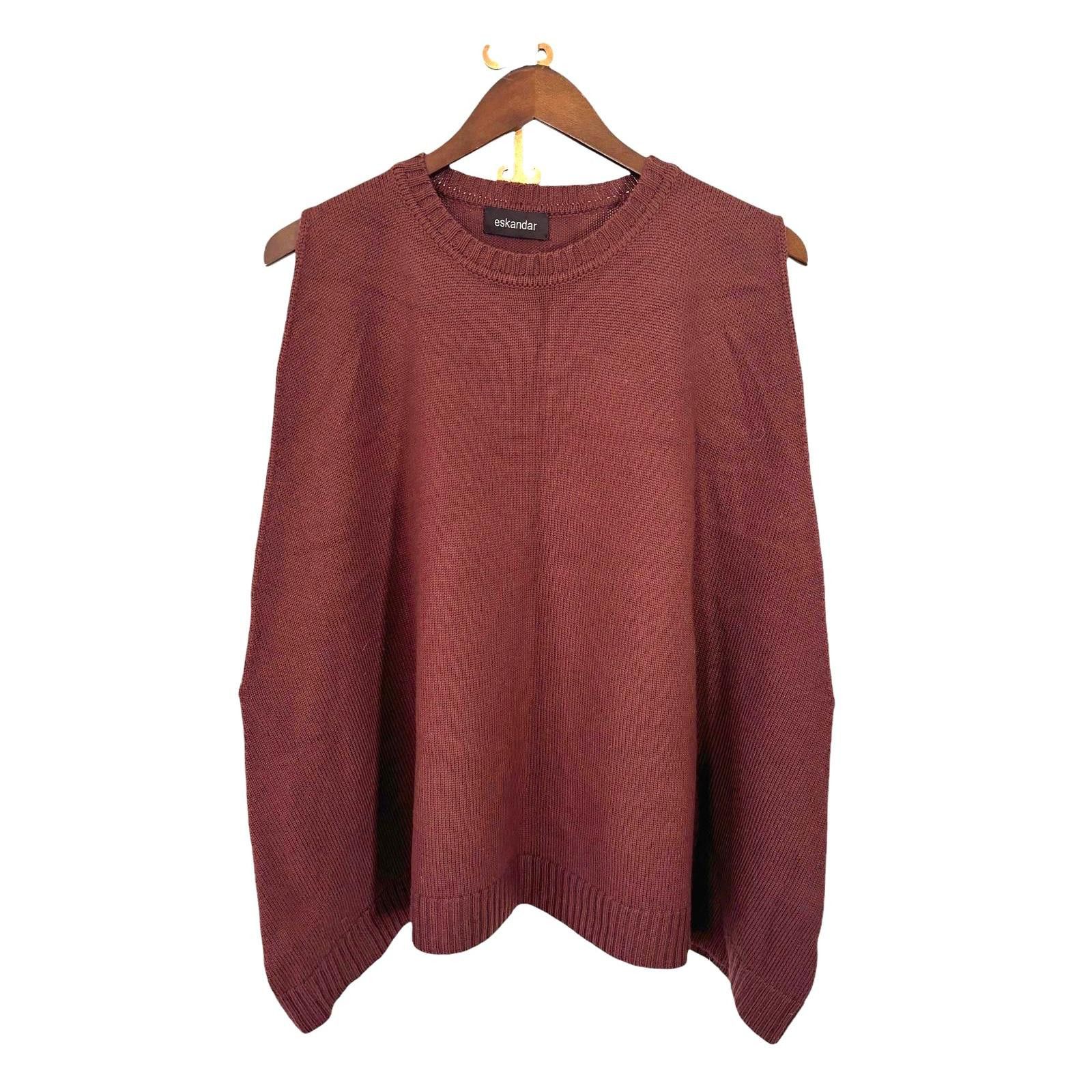 Designer Eskandar Sweater Vest Boxy Oversized Merino Wool One Size Size US M / EU 48-50 / 2 - 1 Thumbnail