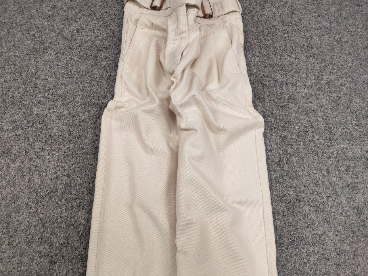 Sezane Sezane Paris Design Beige Denim Jeans with belt Size 34" / US 12 / IT 48 - 5 Thumbnail