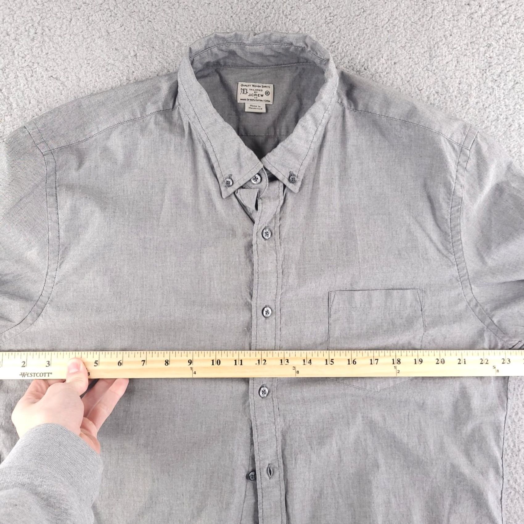 J.Crew J.CREW Shirt Mens XL Gray Long Sleeve Button-Up Adult XL Gray Button-Up Mens Size US XL / EU 56 / 4 - 5 Thumbnail
