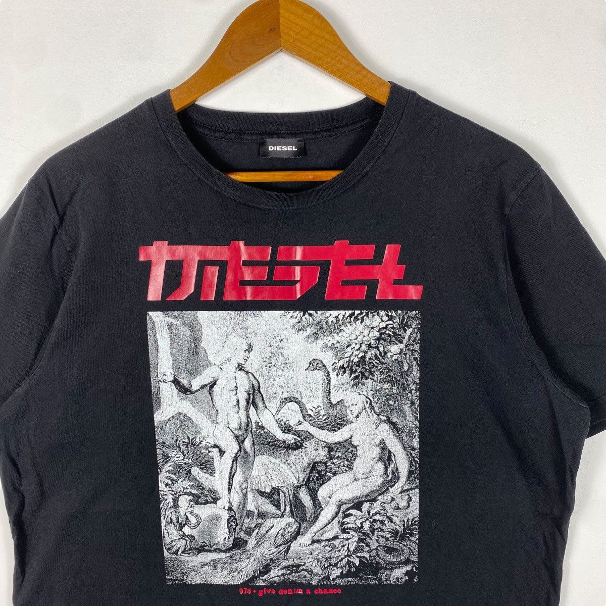 Diesel DIESEL 978 Give Denim A Chance Art Graphic Tee Shirt Size US XL / EU 56 / 4 - 2 Thumbnail