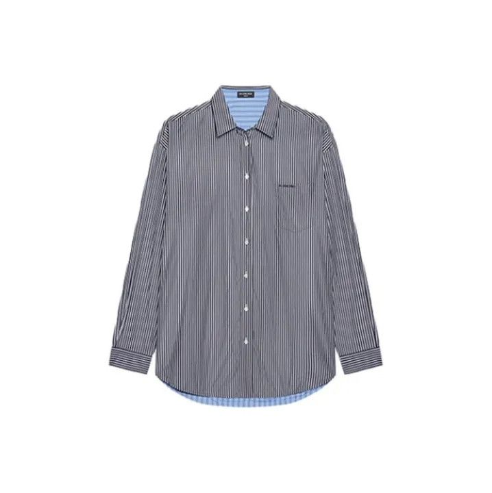 Balenciaga Balenciaga Striped Reversible Long Sleeve Shirt Size US M / EU 48-50 / 2 - 1 Thumbnail