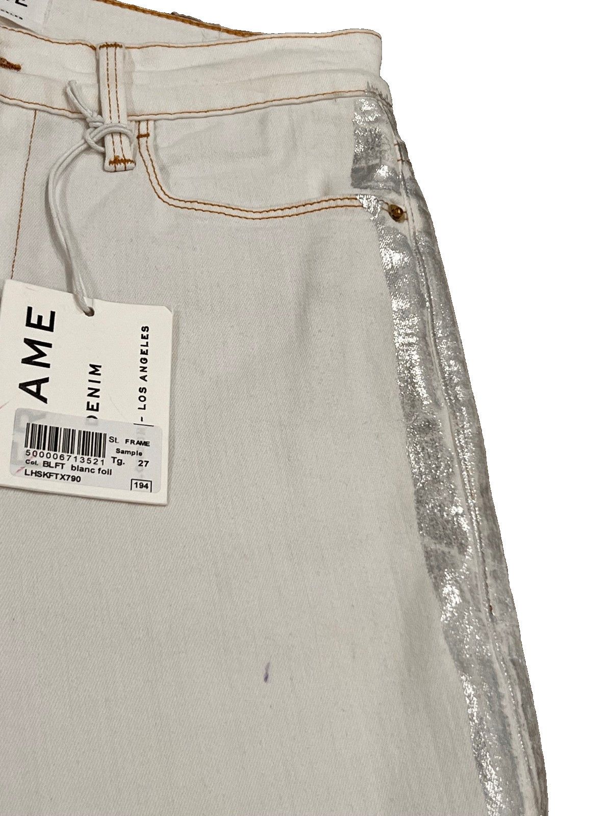 Frame Frame Le High Straight Foil Tux Jeans in Blanc Foil ( 27 ) Size 27" / US 4 / IT 40 - 2 Thumbnail