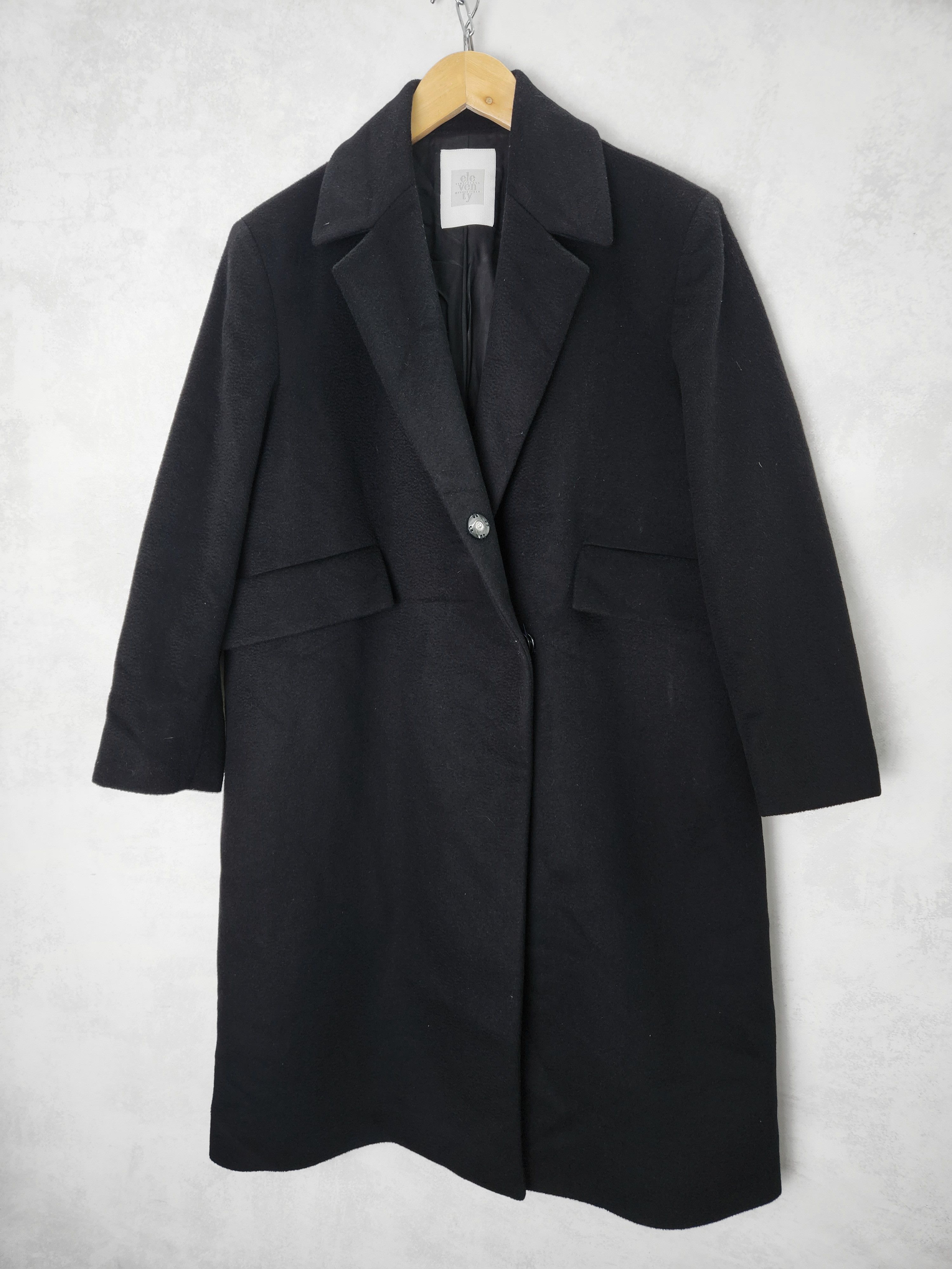 Eleventy Womens Eleventy black wool coat button up size M Size M / US 6-8 / IT 42-44 - 2 Thumbnail