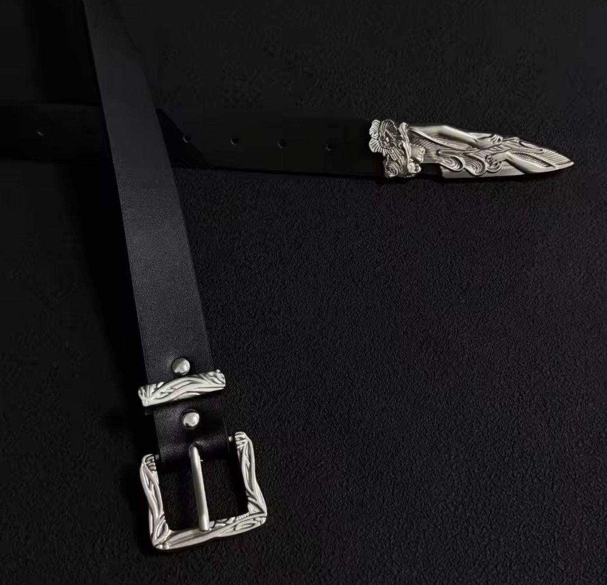 Other Western Punk Metal PU Leather Belt Size ONE SIZE - 4 Thumbnail