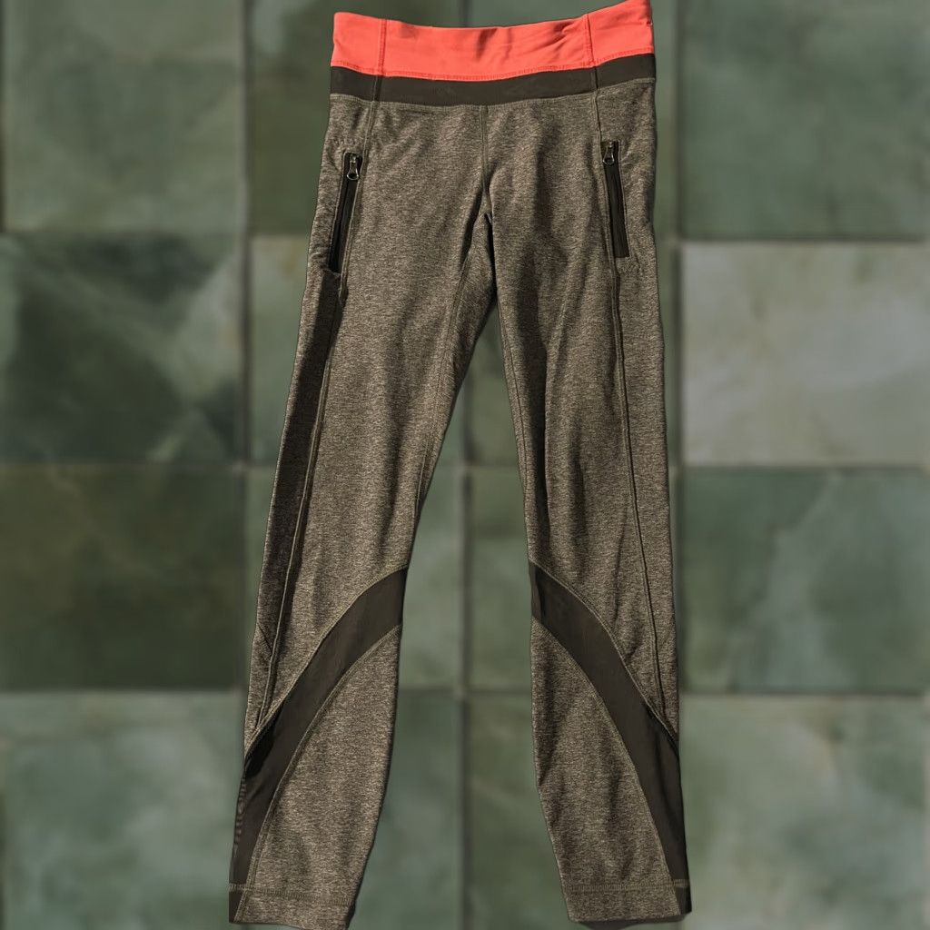 Lululemon Lululemon Athletica Leggings Women Size 4 Heather Gray Pink Compression 25 in Inseam 25.5 in Regular Color Gray Size 27" / US 4 / IT 40 - 1 Thumbnail