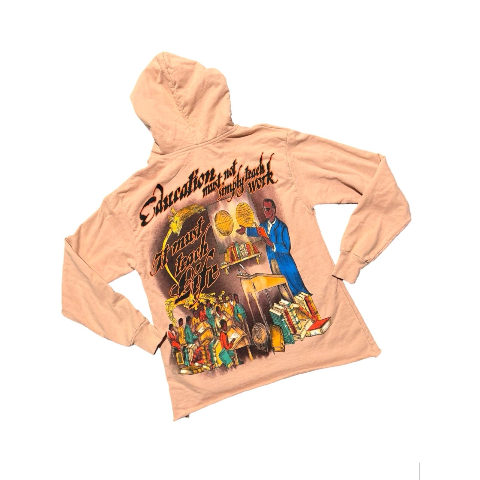 Vintage Barriers Worldwide W.E.B. Du Bois Hoodie Peach Tan Longsleeve Cropped Size M HTF Size US M / EU 48-50 / 2 - 7 Thumbnail