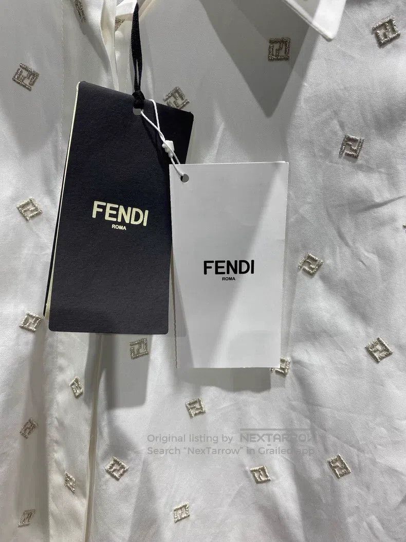 Fendi Fendi White jacquard embroidered shirt dress Size XXS / US 00 / IT 34 - 5 Thumbnail