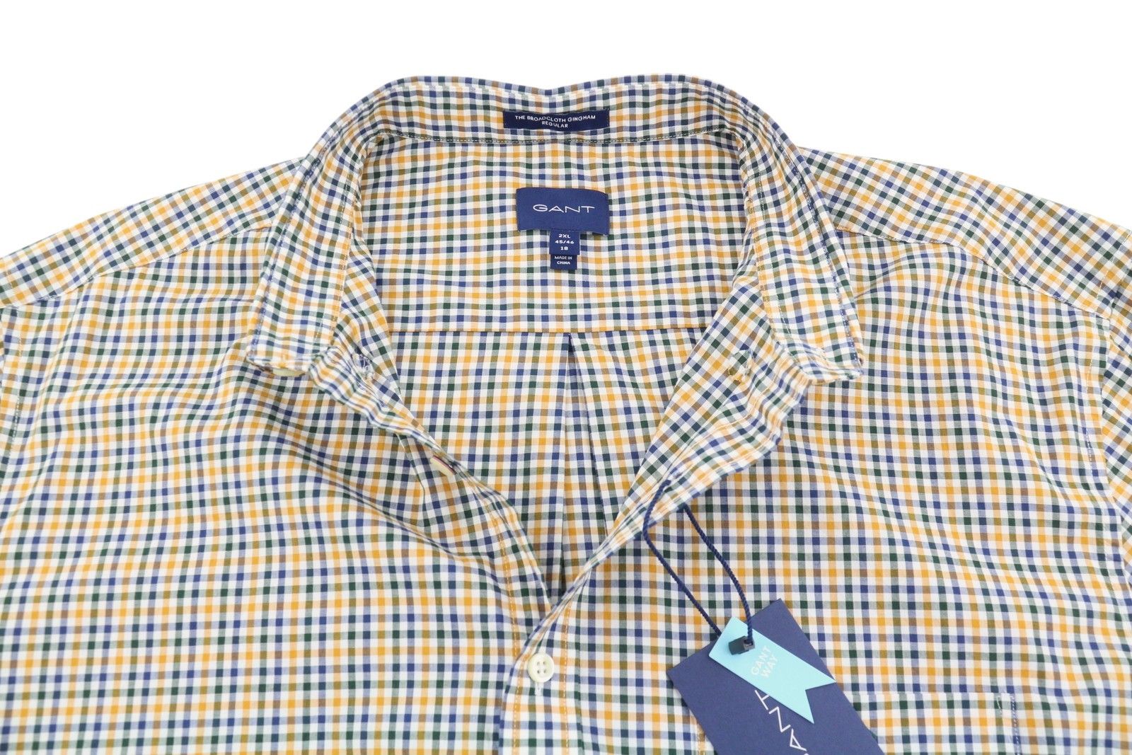 Gant THE BROADCLOTH GINGHAM 2XL Mustard Button 87492 Size US XXL / EU 58 / 5 - 4 Thumbnail