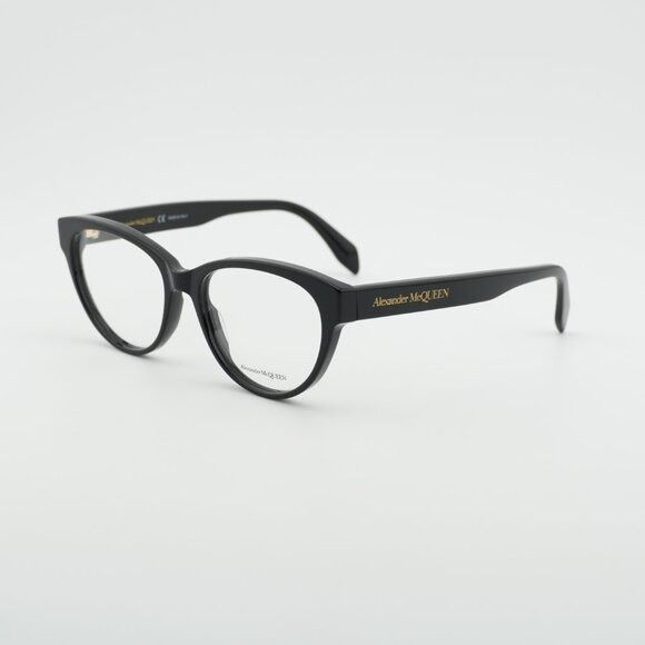 Alexander McQueen Alexander McQueen AM0359O 001 Eyeglasses Black 52mm Cat Eye Size ONE SIZE - 6 Thumbnail