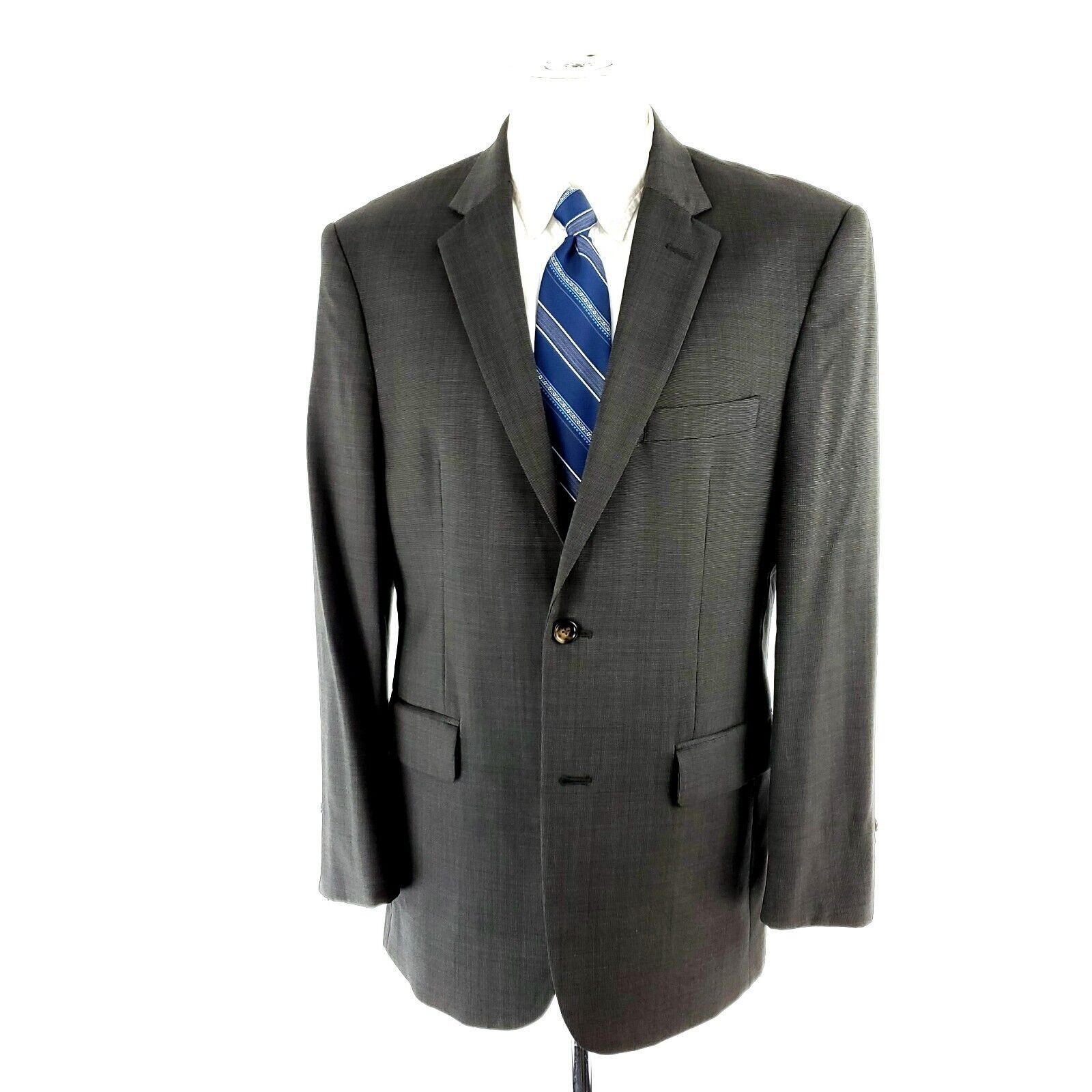 Jos. A. Bank Jos A Bank Wool 2 Button Blazer 40R Gren Beige Birdseye Size 40R - 3 Thumbnail