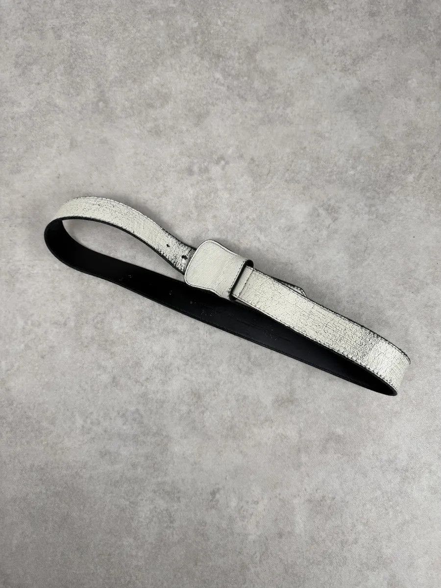 Maison Margiela 2012 Maison Margiela H&M White Painted Leather Belt Size ONE SIZE - 2 Thumbnail
