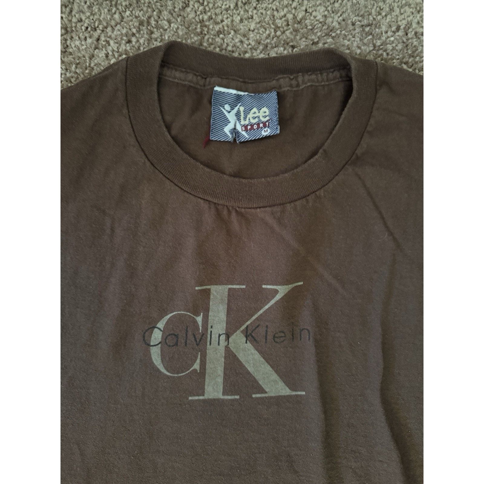 Calvin Klein Vtg Bootleg Lee Sports Calvin Klein Brown Tee Size US M / EU 48-50 / 2 - 2 Thumbnail