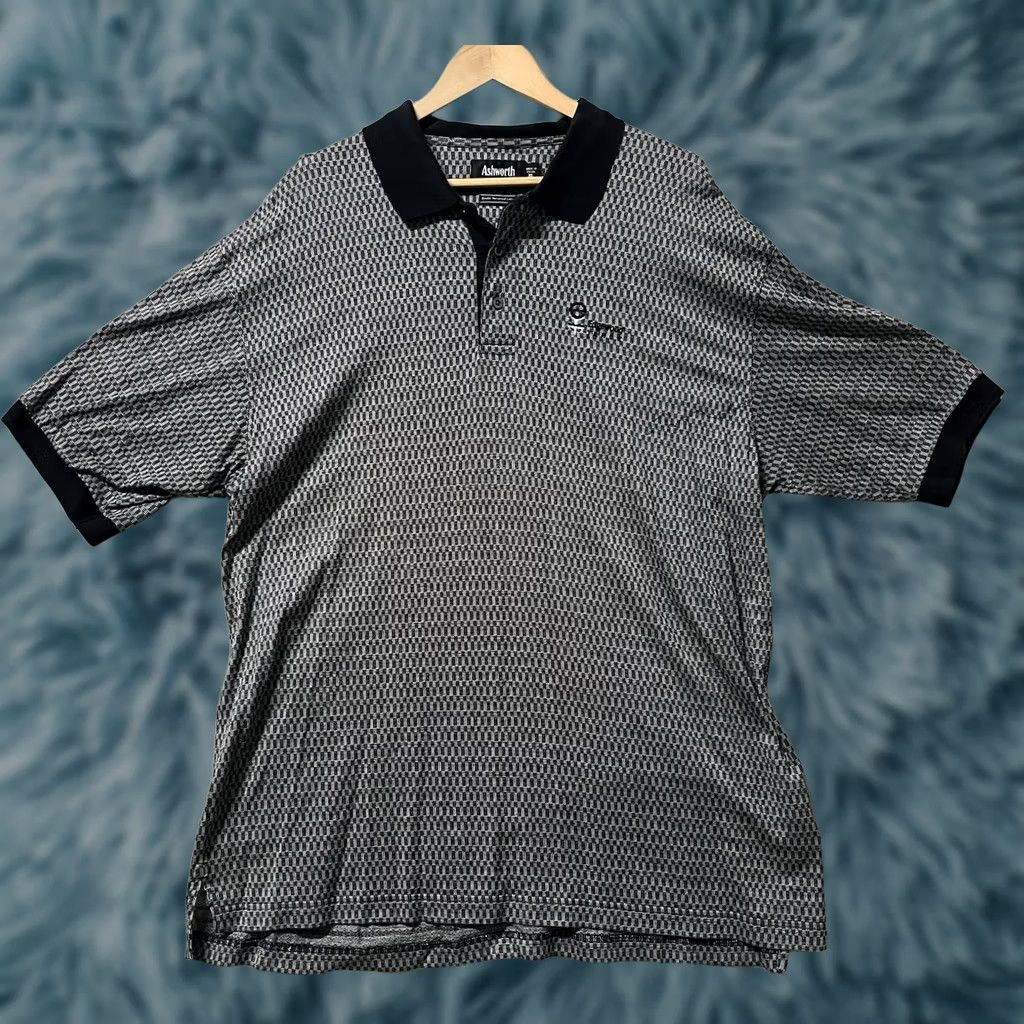 Vintage Ashworth Polo Shirt Mens XL Gray & Black Geometric Pattern Logo Golf Shirt Size US XL / EU 56 / 4 - 1 Thumbnail