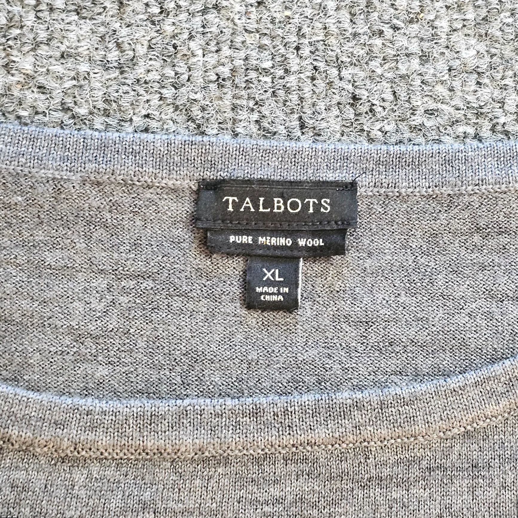Talbots Talbots Sweater Top Womens XL Gray Merino Wool 3/4 Sleeve Round Neck Casual Basic Pullover Classic Knit Stretch Men/Women: Womens Size XL / US 12-14 / IT 48-50 - 3 Thumbnail