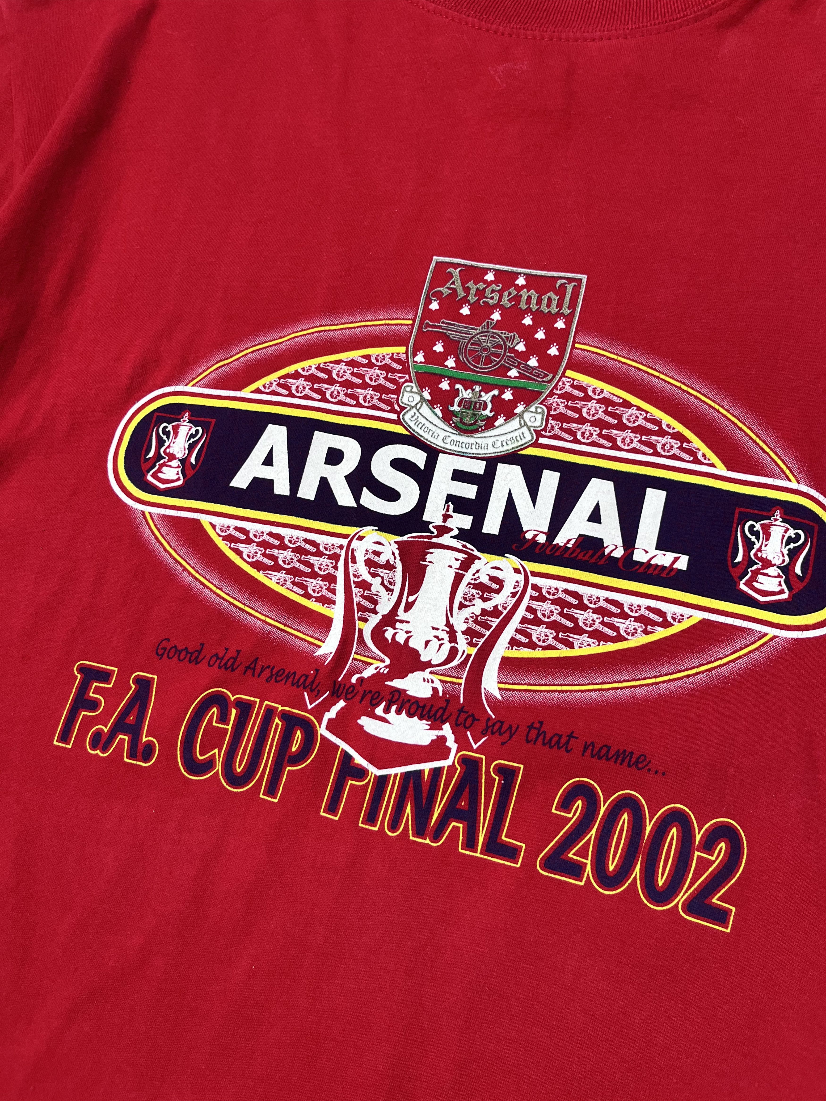 Vintage Vintage 2002 Arsenal FA CUP FINAL Football T-shirt Red Rare Size US L / EU 52-54 / 3 - 4 Thumbnail