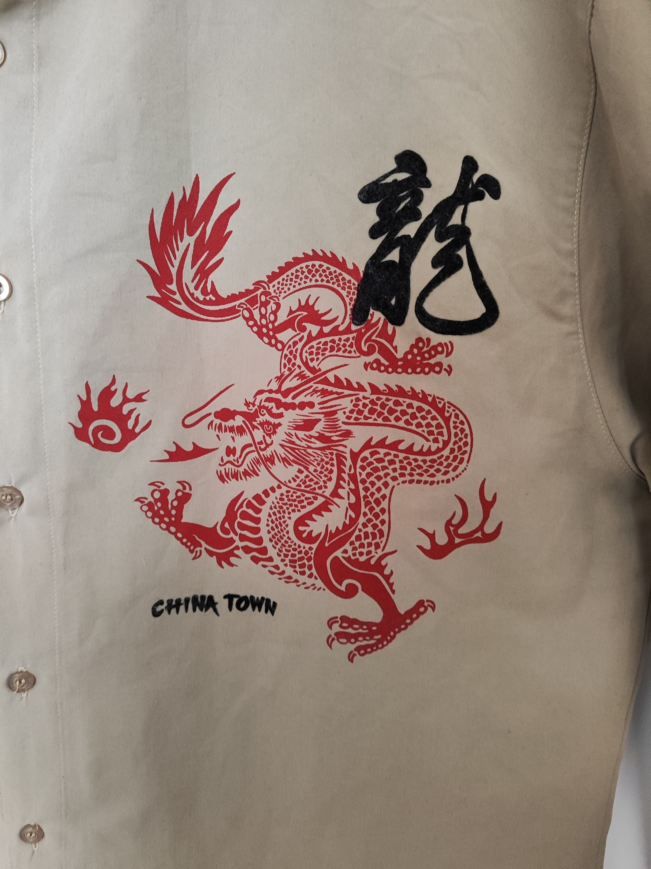 Japanese Brand × Vintage Vintage Dragon Shirt XL – Chinatown Style Streetwear Size US XL / EU 56 / 4 - 4 Thumbnail