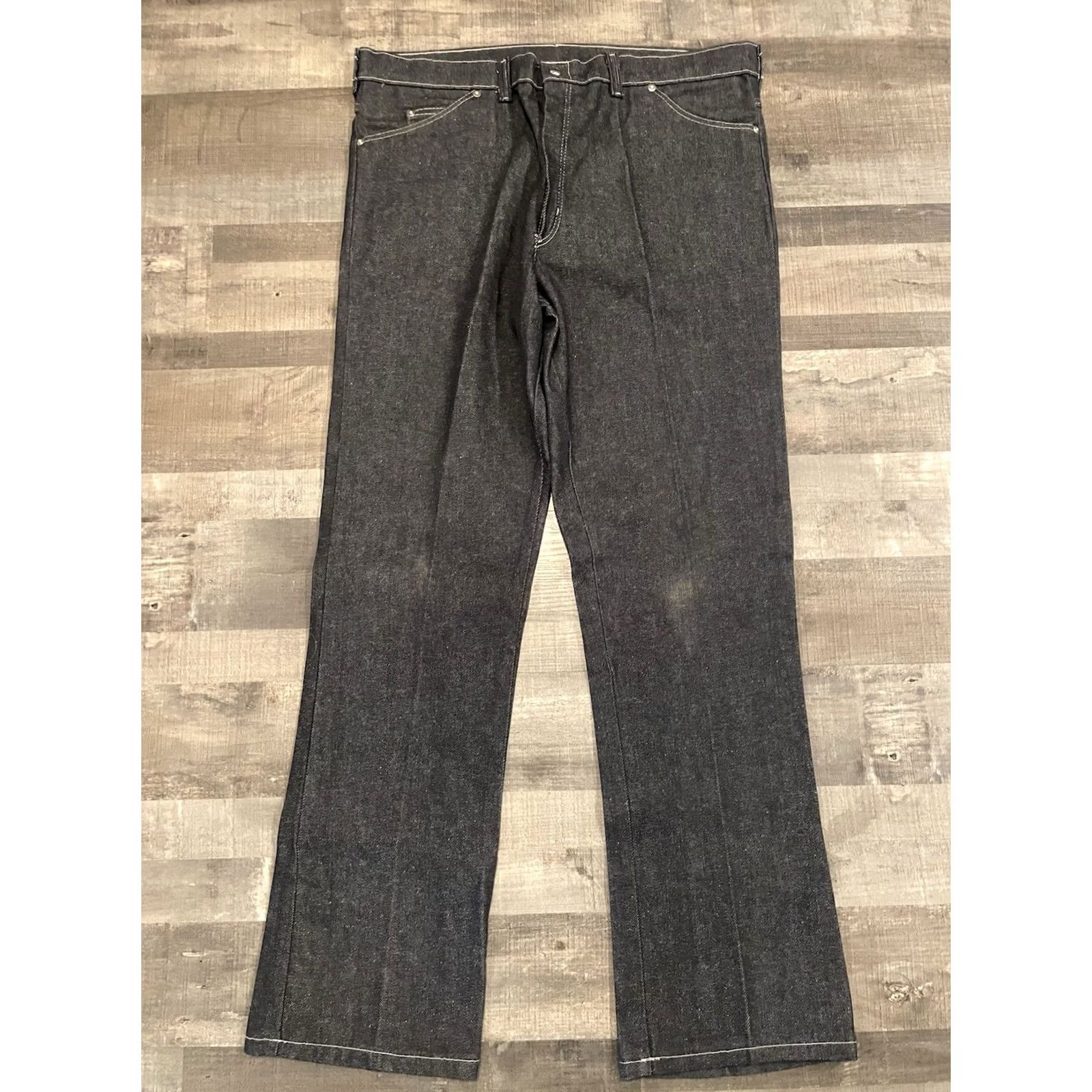 Denime VINTAGE Renegade Denim Jeans Mens Size 38x33 Dark Wash Blue 1970s Rockabilly Casual Jeans Mens Size US 38 / EU 54 - 4 Thumbnail