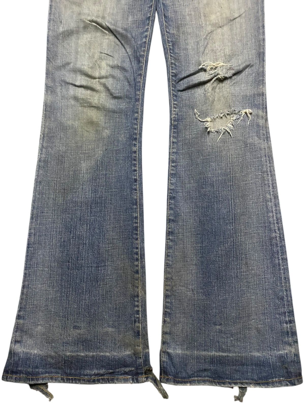 If Six Was Nine Rare Vintage Adriano Goldschmied Distressed Flare Jeans Size US 32 / EU 48 - 5 Thumbnail