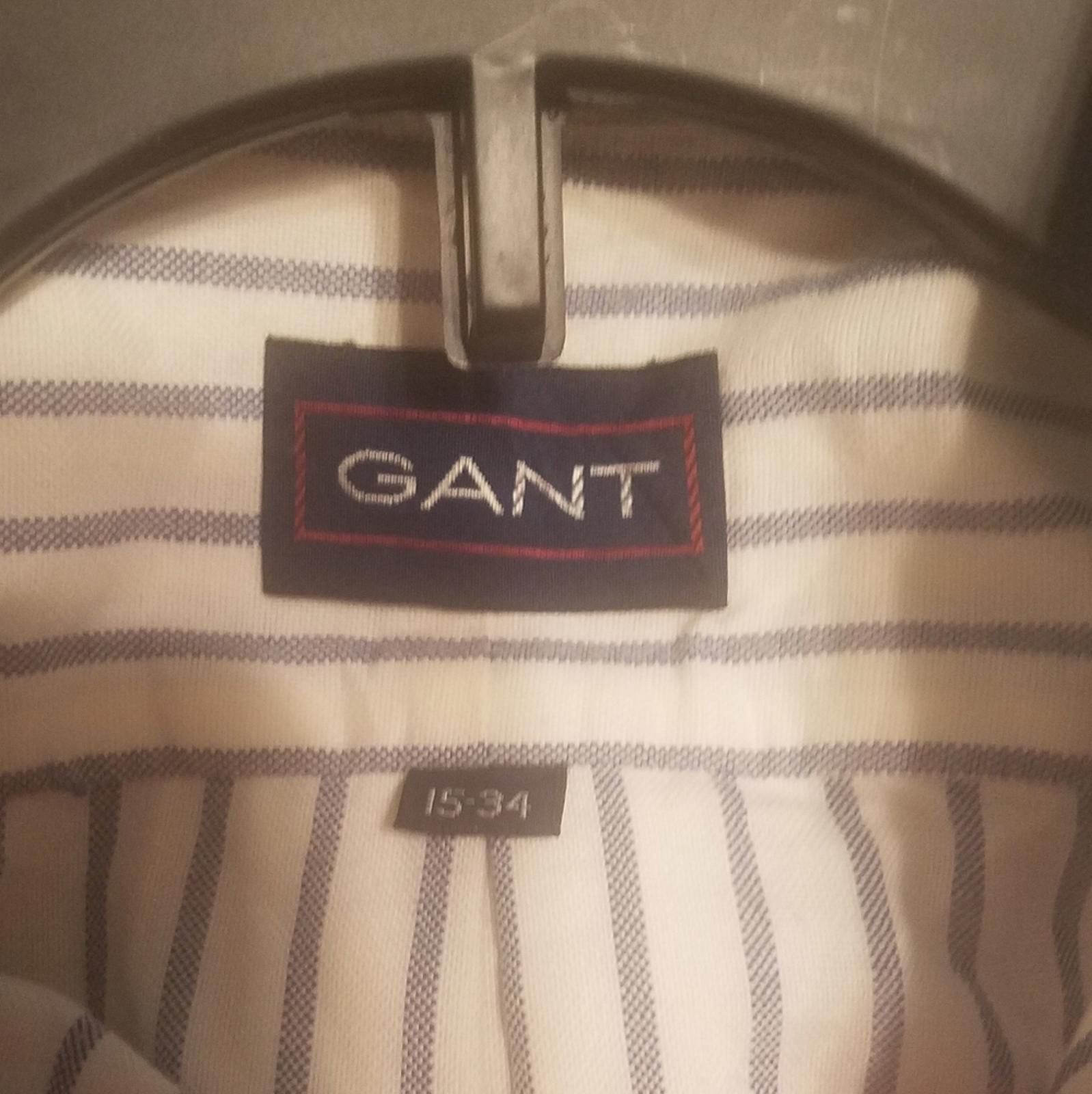 Gant Gant Comfort Club White and Blue Striped Dress Shirt 15/34 Size 38R - 3 Thumbnail
