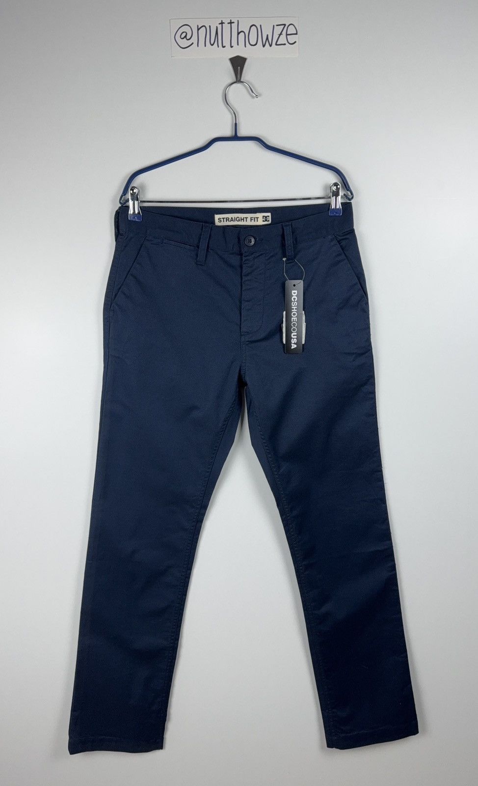DC Essential DC Shoes Co Straight Fit Navy Chino Pants Size US 30 / EU 46 - 1 Thumbnail