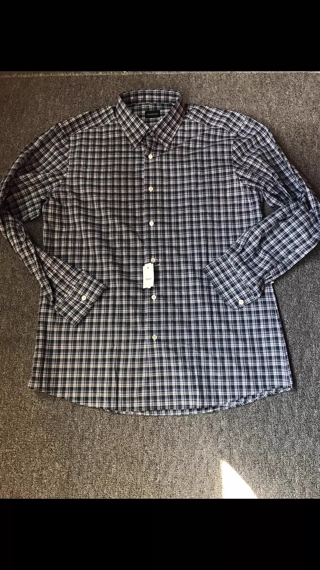 Ermenegildo Zegna Zegna Main Line Cotton Color Block Plaid Shirt L Size US L / EU 52-54 / 3 - 3 Thumbnail
