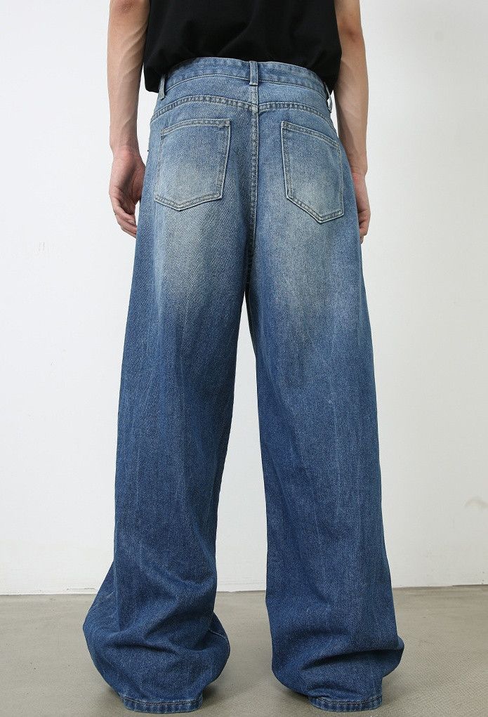 Japanese Brand × Jean Men's blue lightning pattern vintage washed jeans Size US 32 / EU 48 - 4 Thumbnail