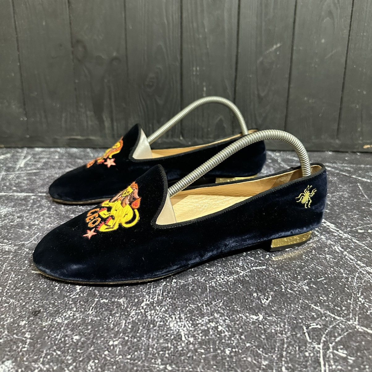 Charlotte Olympia CHARLOTTE OLYMPIA Leo Nocturnal Velvet Flat Loafers 38 eu Size US 8 / IT 38 - 3 Thumbnail