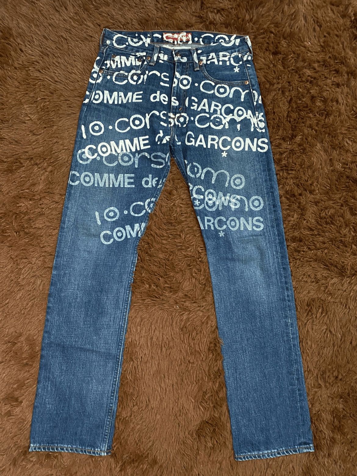 Sz 28 Junya Watanabe man 01SS Logo Print Denim-2508