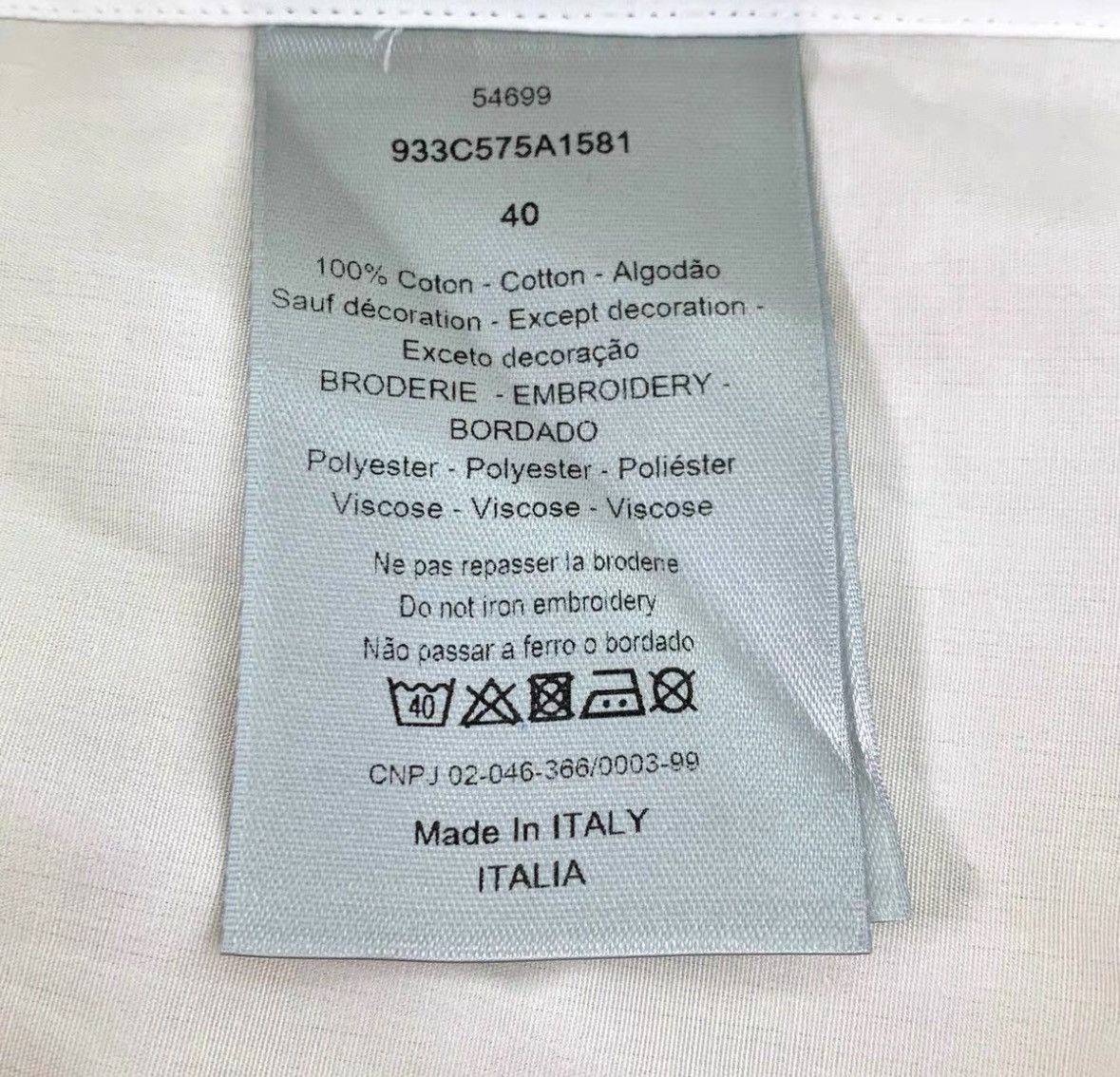 Dior White Sequin Logo Shirt by Dior-2505 Size US M / EU 48-50 / 2 - 6 Thumbnail