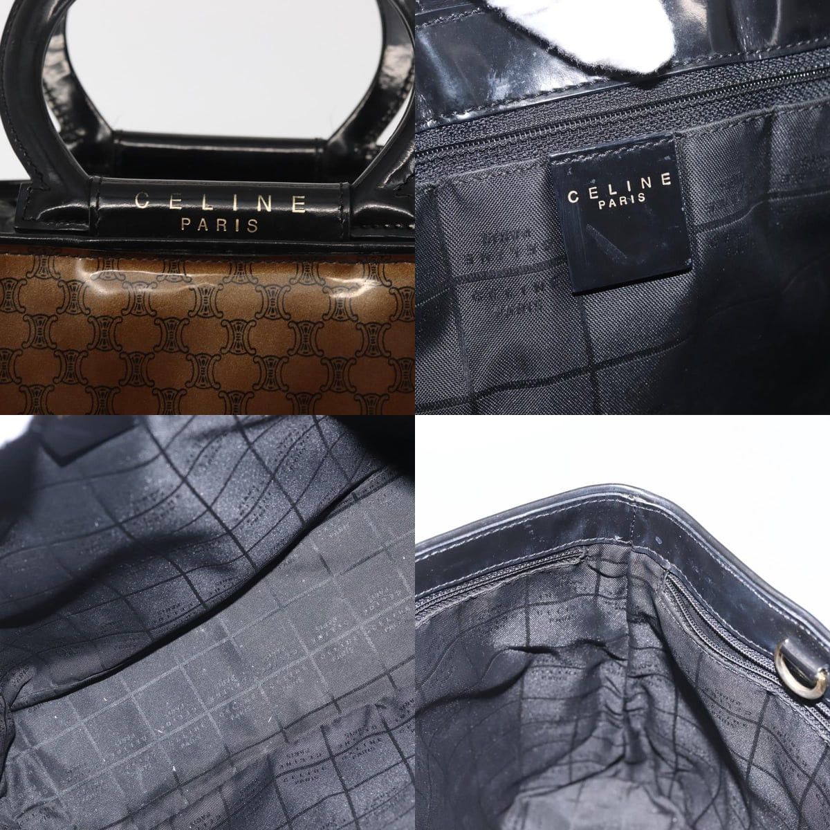 Celine CELINE Macadam Canvas Hand Bag Brown Gold Size ONE SIZE - 11 Thumbnail