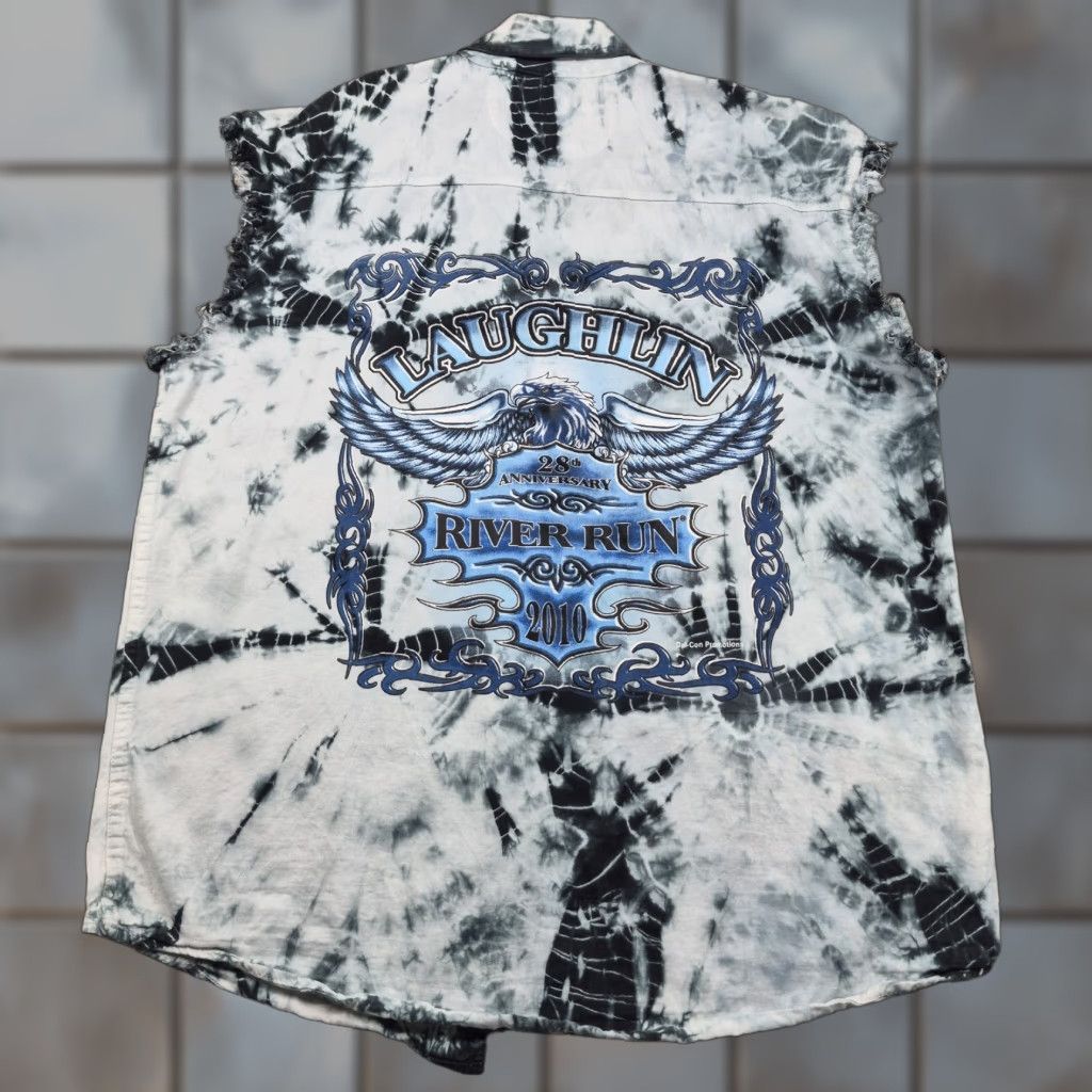 Vintage Laughlin River Run Shirt Mens XL Heavy Cotton Tie Dye Sleeveless Eagle 2010 Size US XL / EU 56 / 4 - 1 Thumbnail