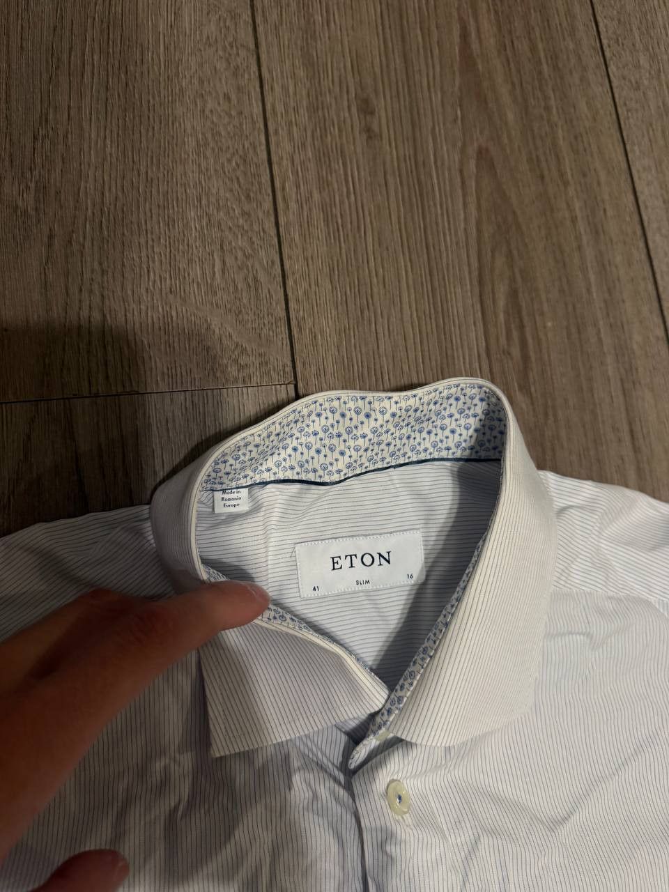 Eton eton shirt 16.5 slim mens White Striped Size US L / EU 52-54 / 3 - 4 Thumbnail