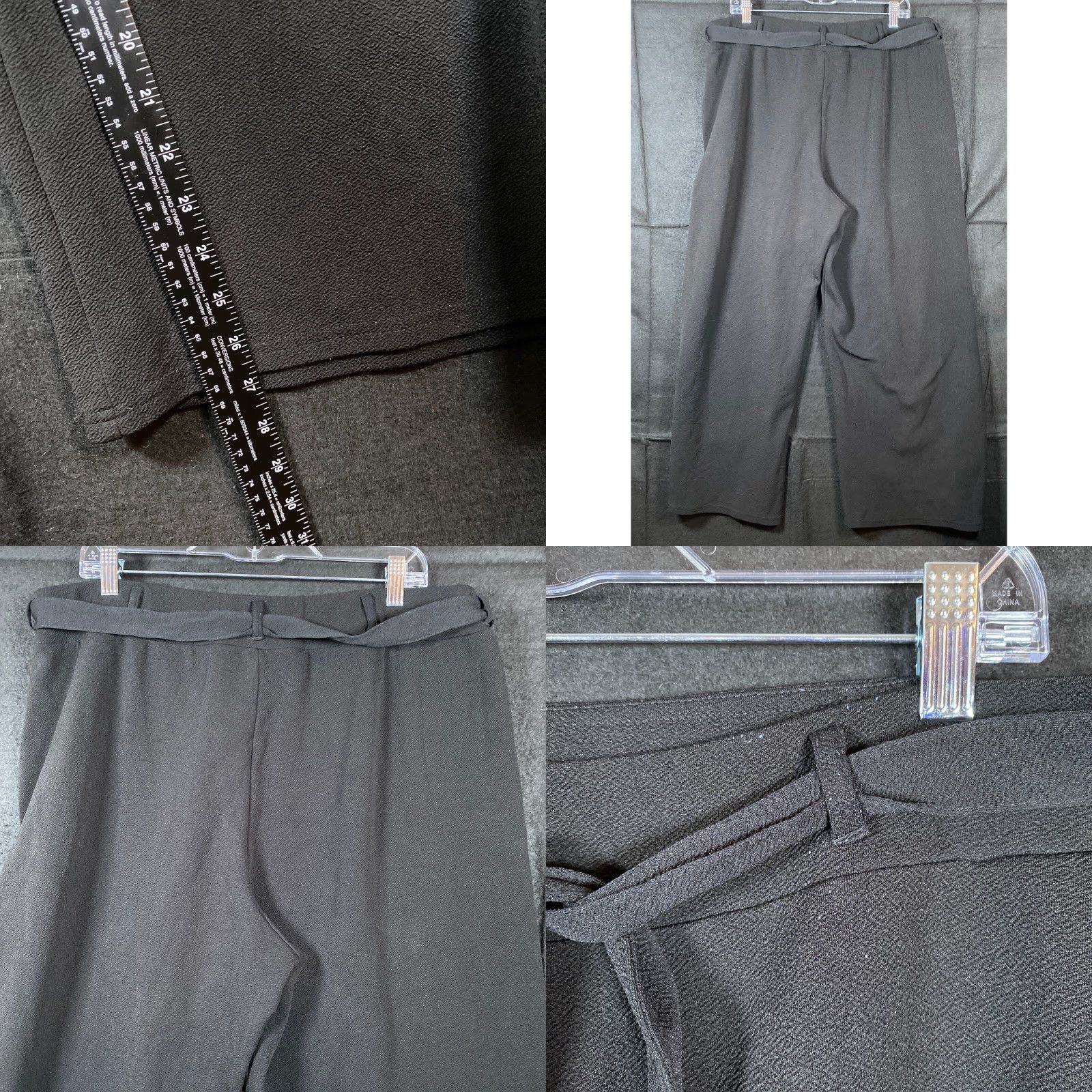Vintage Terra & Sky Womens Sweatpants Black Pull On Cropped Lounge Stretch 1X Petite Size 37" - 8 Thumbnail