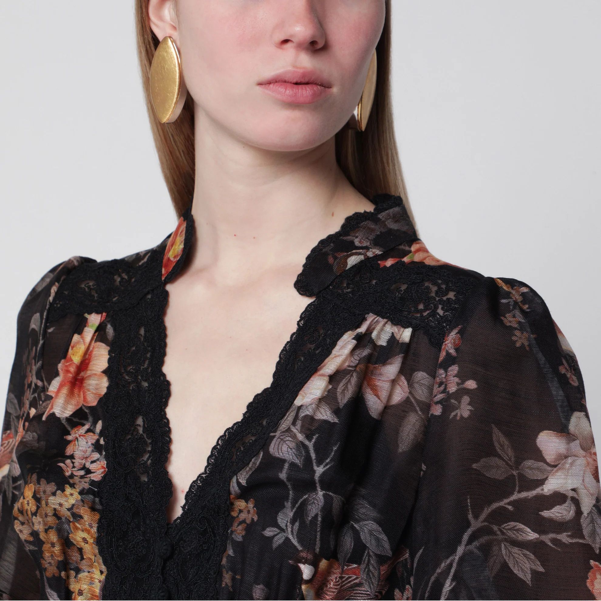 Zimmermann o1d2blof0526 Carousel Peplum Lace Blouse in Multicolor Size M / US 6-8 / IT 42-44 - 3 Thumbnail