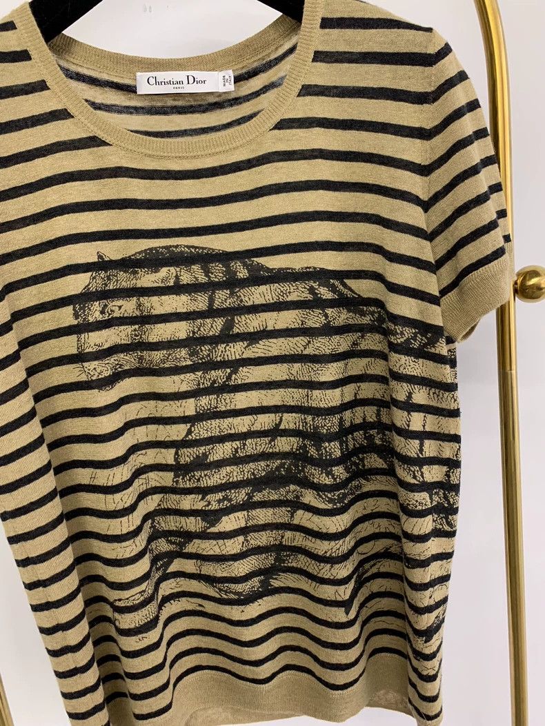 Dior Dior Zoo printed striped short-sleeved T-shirt Size XXS / US 00 / IT 34 - 2 Thumbnail