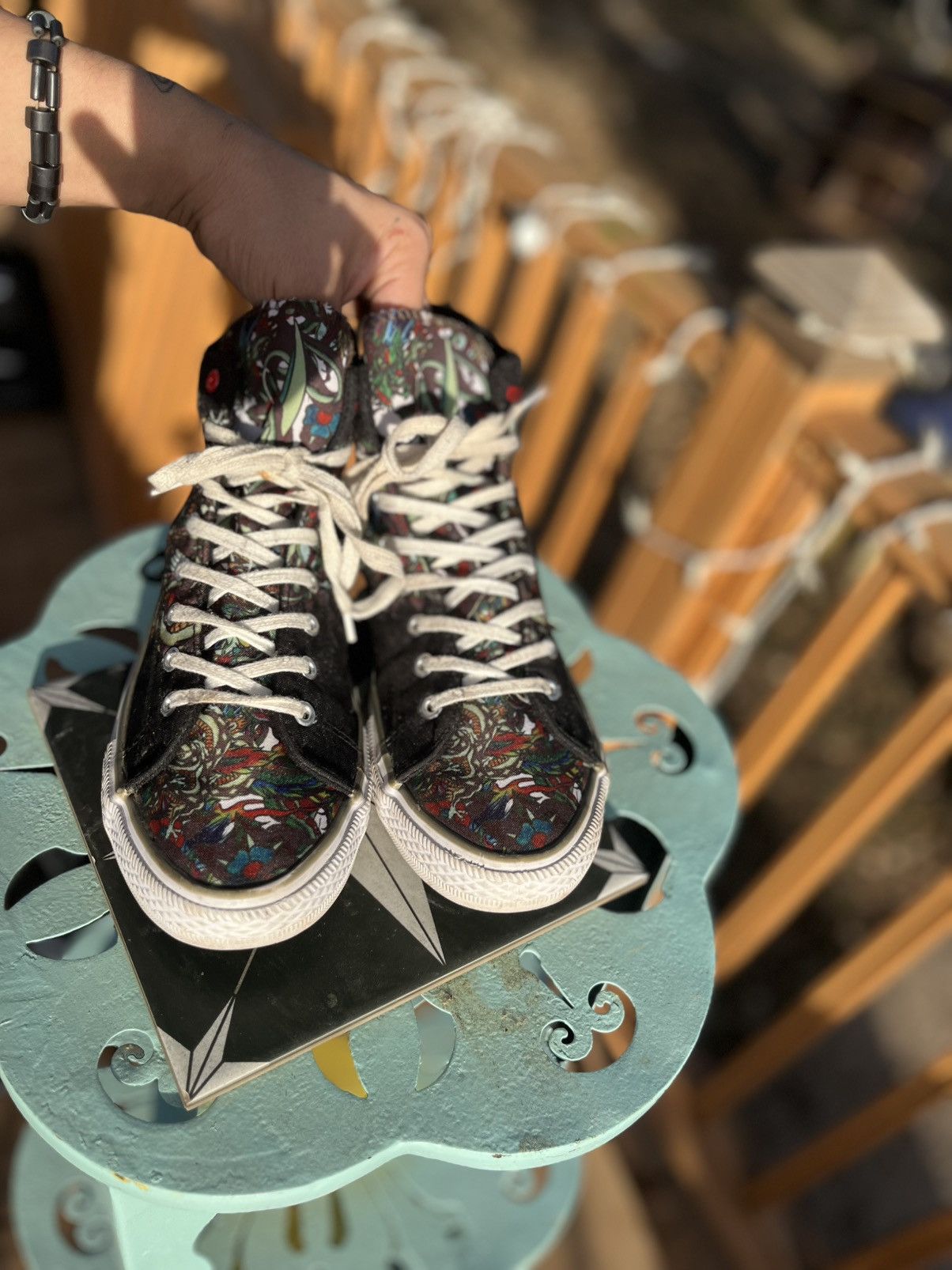 Ed Hardy *^*^FREE GIFT!!!*^*^ ULTRA RARE Ed Hardy tattoo hightops Size US 10 / EU 43 - 5 Thumbnail