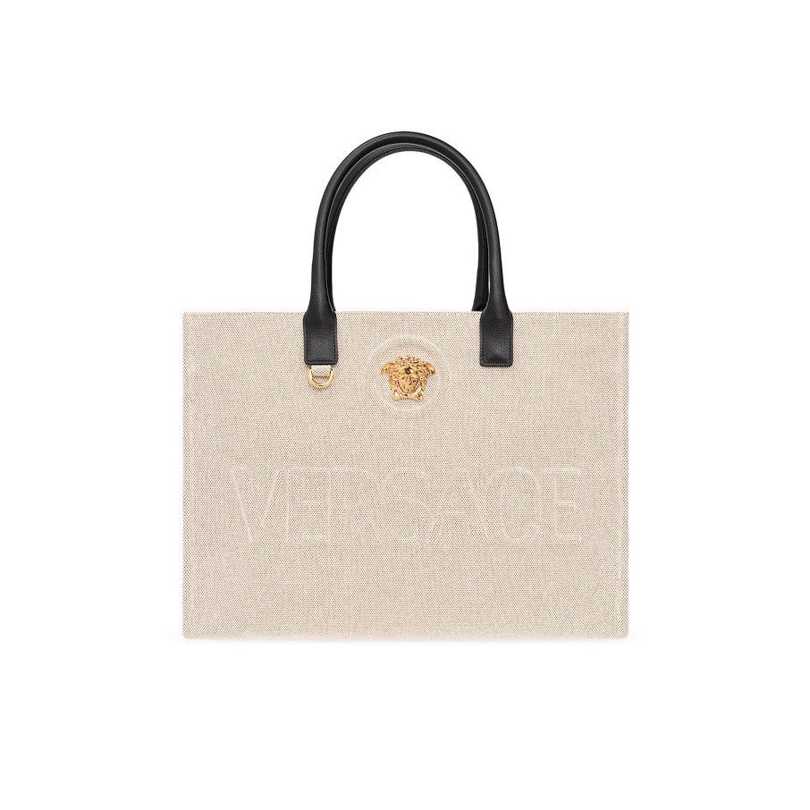 Versace VERSACE La Medusa Beige Fabric Shopper Tote Bag New & Authen Size ONE SIZE - 1 Thumbnail