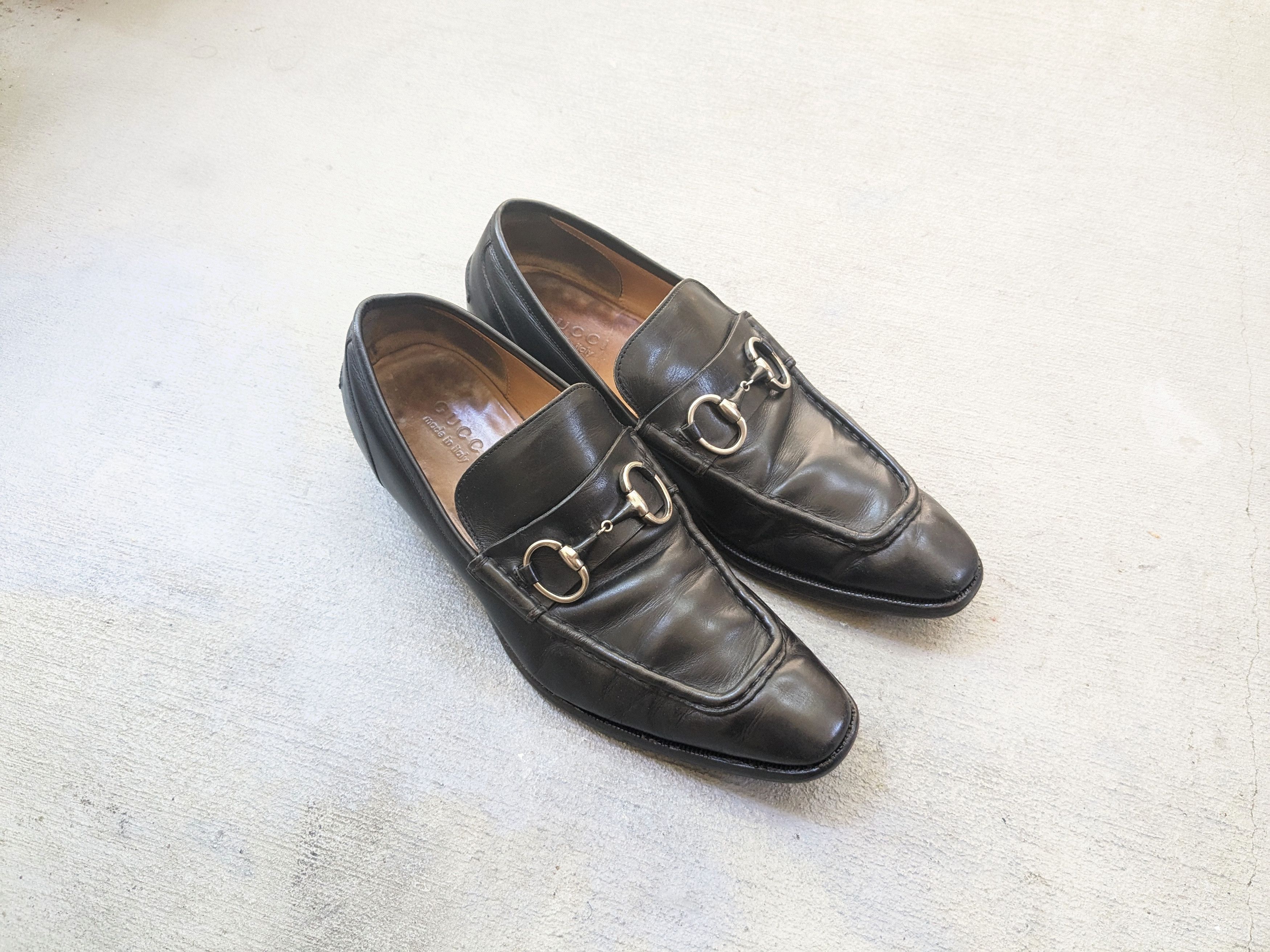 Gucci × Vintage Gucci Horsebit Loafers Black 10 Slip Ons Buckle Size US 10 / EU 43 - 1 Thumbnail