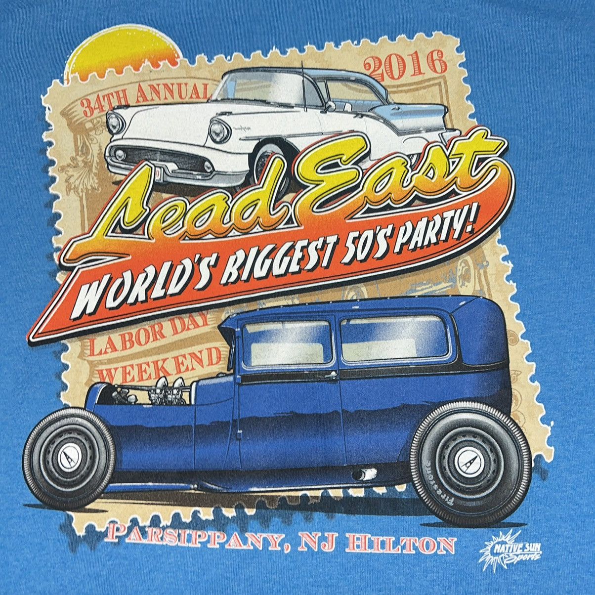 Gildan × Vintage VTG Car Tee Shirt Blue Hot Rod Classic Custom Auto Graphic Size US L / EU 52-54 / 3 - 2 Thumbnail