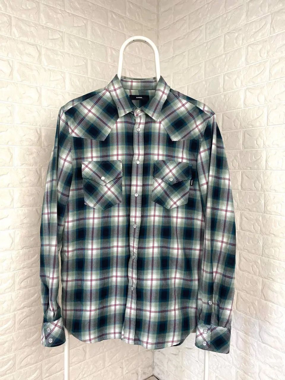 Diesel Vintage Diesel Snap Button Western Shirt Plaid Long Sleeve Size US M / EU 48-50 / 2 - 1 Thumbnail