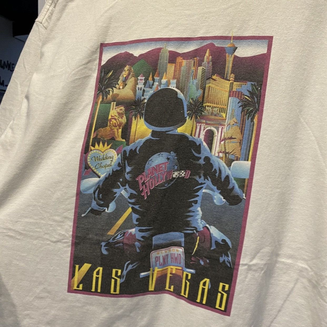 Planet Hollywood VTG 90s Planet Hollywood Las Vegas Biker Graphic T-Shirt Size US XL / EU 56 / 4 - 5 Thumbnail