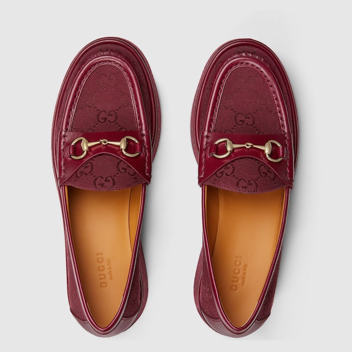 Gucci oc11z1025 Horsebit Wedge Loafers in Rosso Ancora Red Size US 6 / IT 36 - 4 Thumbnail