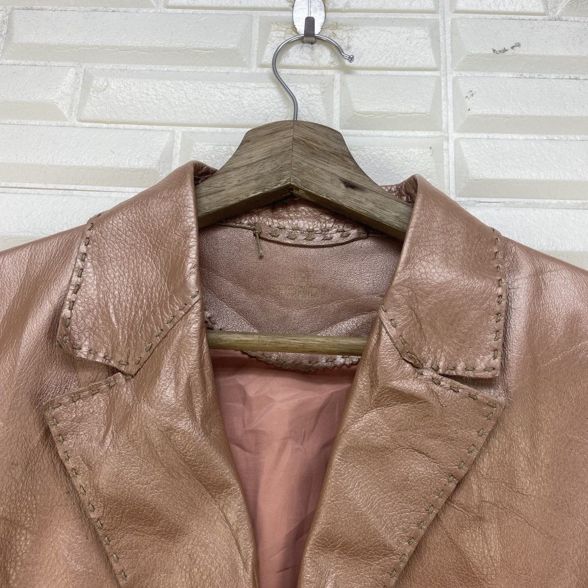 Fendi 🔥Fendi Pink Metallic Leather Blazer & Skirt Size M / US 6-8 / IT 42-44 - 7 Thumbnail