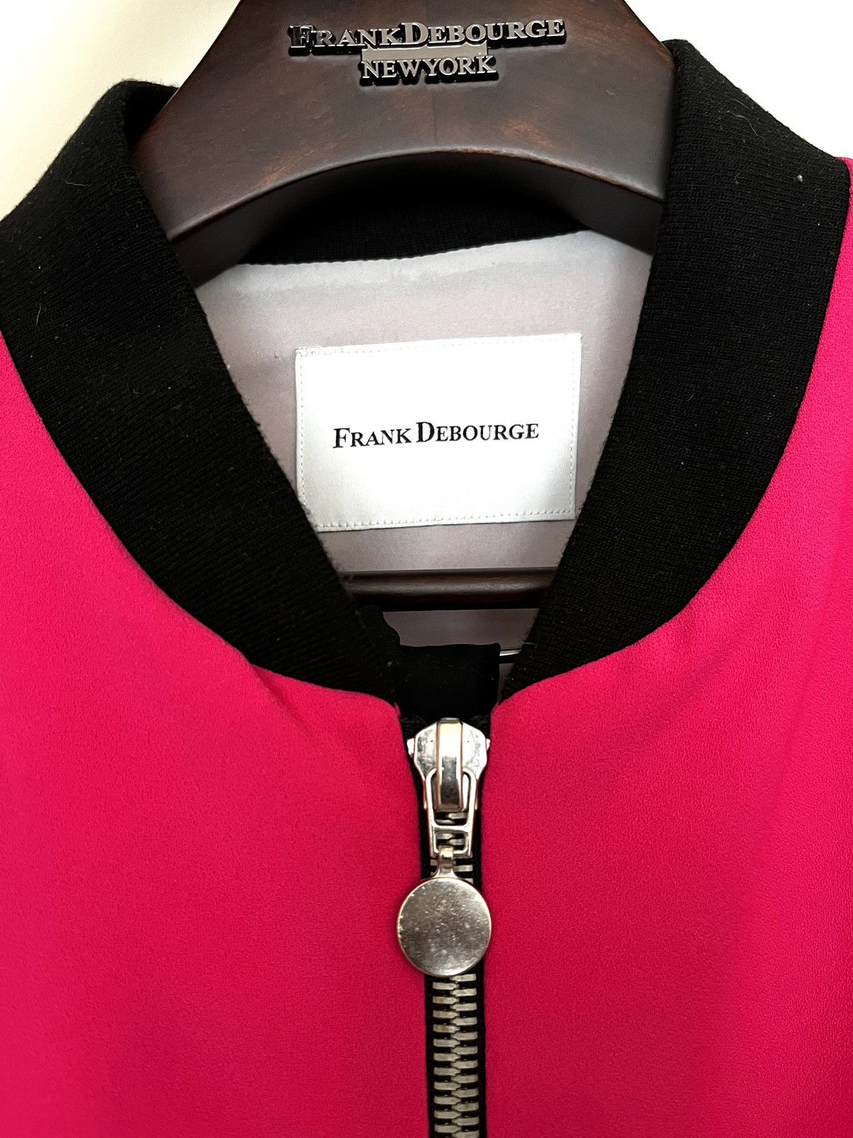 The Limited Edition Silk& Crepe Bomber in Fushia Pink